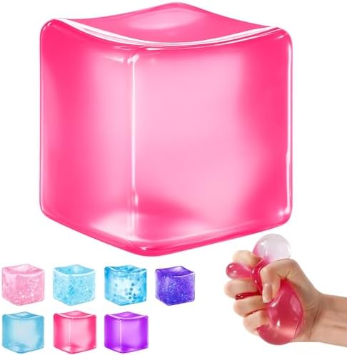 Ice Cube Squishy Fidget Toy – Slow Rise Squeeze Sensory Toys, Multiple Ways to Play, Stress Ball for Anxiety Relief, Focus Enhancement, Brain Relaxation & Strength Fostering|B0GWL9H7FW