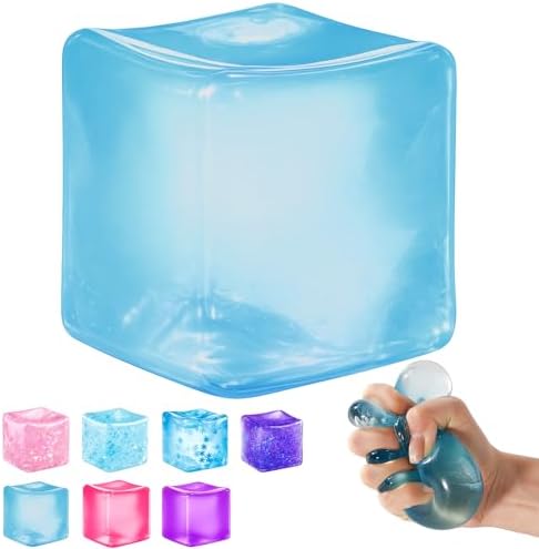 Ice Cube Squishy Fidget Toy – Slow Rise Squeeze Sensory Toys, Multiple Ways to Play, Stress Ball for Anxiety Relief, Focus Enhancement, Brain Relaxation & Strength Fostering|B0GWL9H7FW
