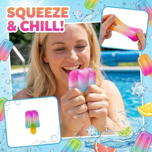 Ice Cream Squishy Toy, Summer Sensory Stress Relief Squeeze Squishy, Popsicle Squishy for Easter Basket Stuffers, Party Favors, Anxiety Relief Everyone, Birthday Gift|B0GVCYMWFP