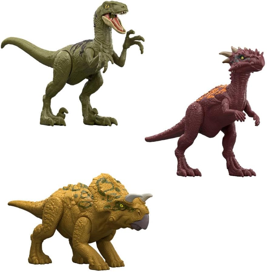 Jurassic World Dino Reveal Dinosaur Toys, Unpack Surprise & Warm Water Uncovers Full Decoration, 5 to 7 Inches, Species Vary