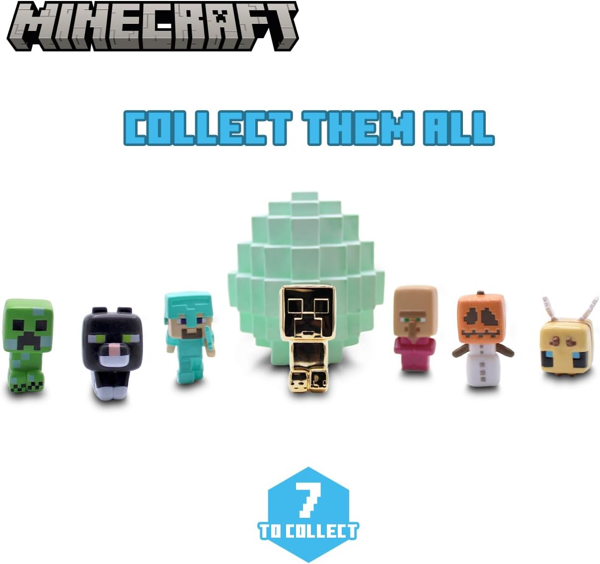 Minecraft Mine Kit – Dig Your Own Mystery Block with Mini‑Figure, Iron Pickaxe, Water‑Soak Mining Activity, Collectible Gold‑Plated Creeper (1‑in‑48), Gift for Kids 3+