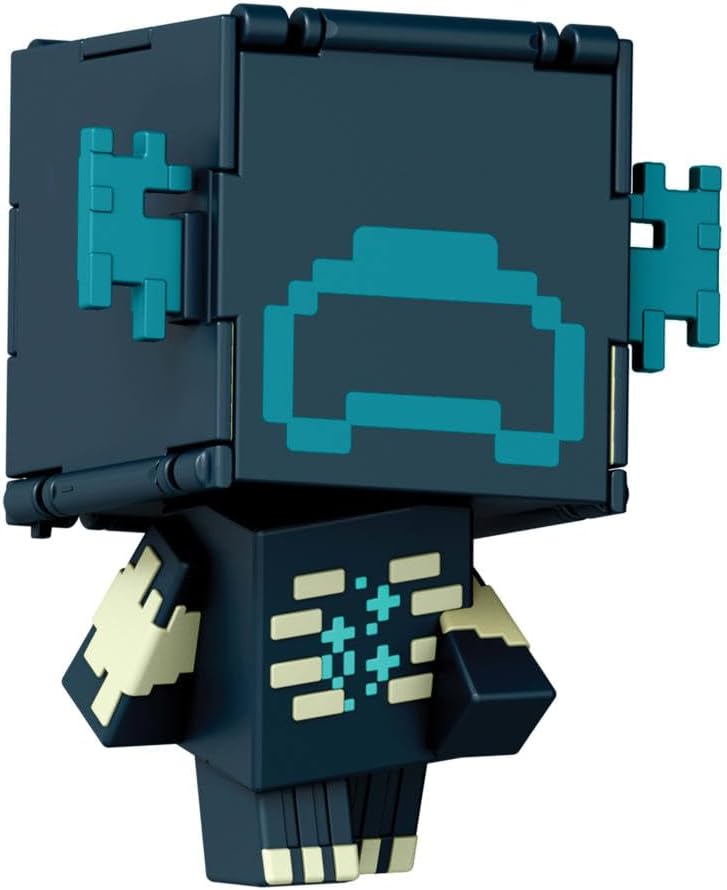 Minecraft Flippin’ Figs Figures with 2-in-1 Fidget Play, 3.75-in Scale, Large Heads & Pixelated Design (Characters May Vary)