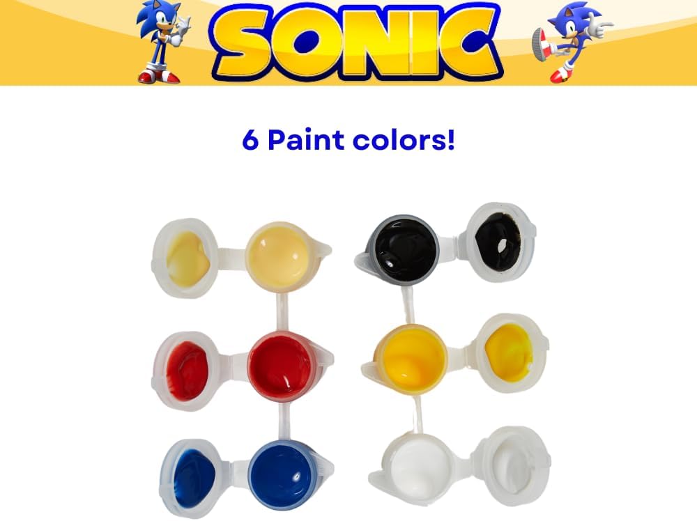 Sonic The Hedgehog DIY Paint Your Own Figurines Arts and Crafts Set for Boys - Sonic & Knuckles The Echidna