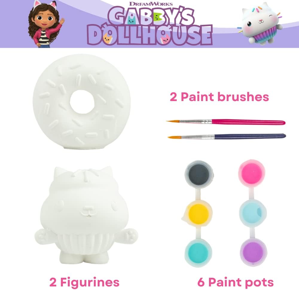 Gabby’s Dollhouse DIY Paint Your Own Figurines Arts and Crafts Set for Girls