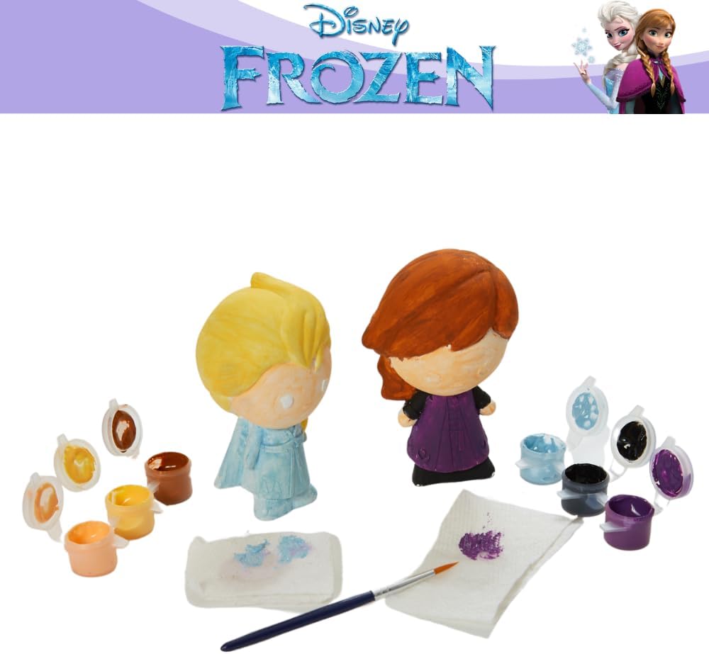 Disney Frozen DIY Paint Your Own Figurines Arts and Crafts Set for Girls - Elsa & Anna