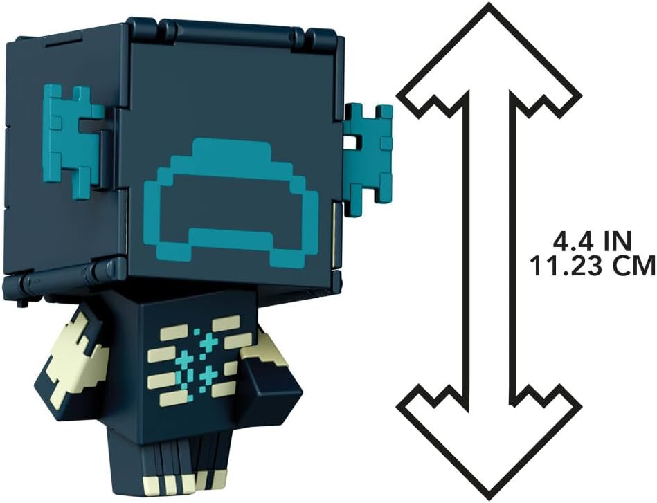 Minecraft Flippin’ Figs Figures with 2-in-1 Fidget Play, 3.75-in Scale, Large Heads & Pixelated Design (Characters May Vary)