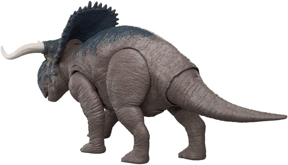 Rebirth Wild Roar Nasutoceratops Dinosaur Toy with Tail-Controlled Chomp Multi-Direction Attack & Sound, Posable & Digital Play