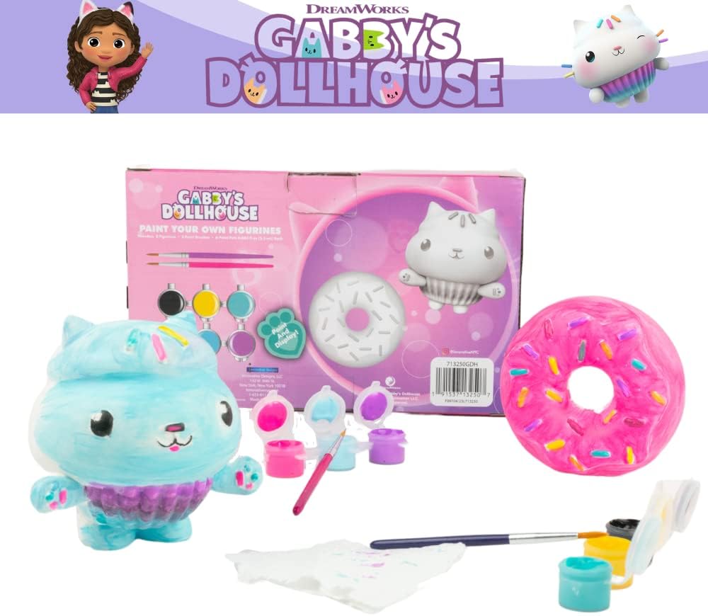 Gabby’s Dollhouse DIY Paint Your Own Figurines Arts and Crafts Set for Girls