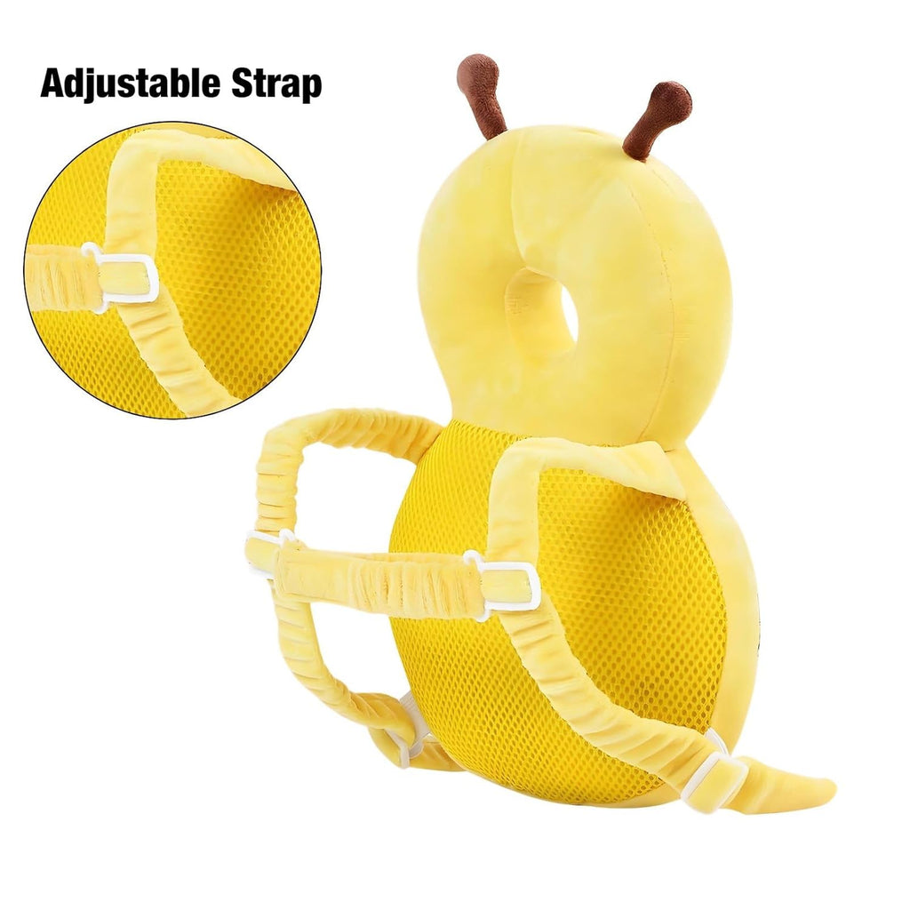 Baby Head Protection Backpack, Toddler Walking Head Protector, Adjustable Head Protector Pad Safety Cushion (Yellow)