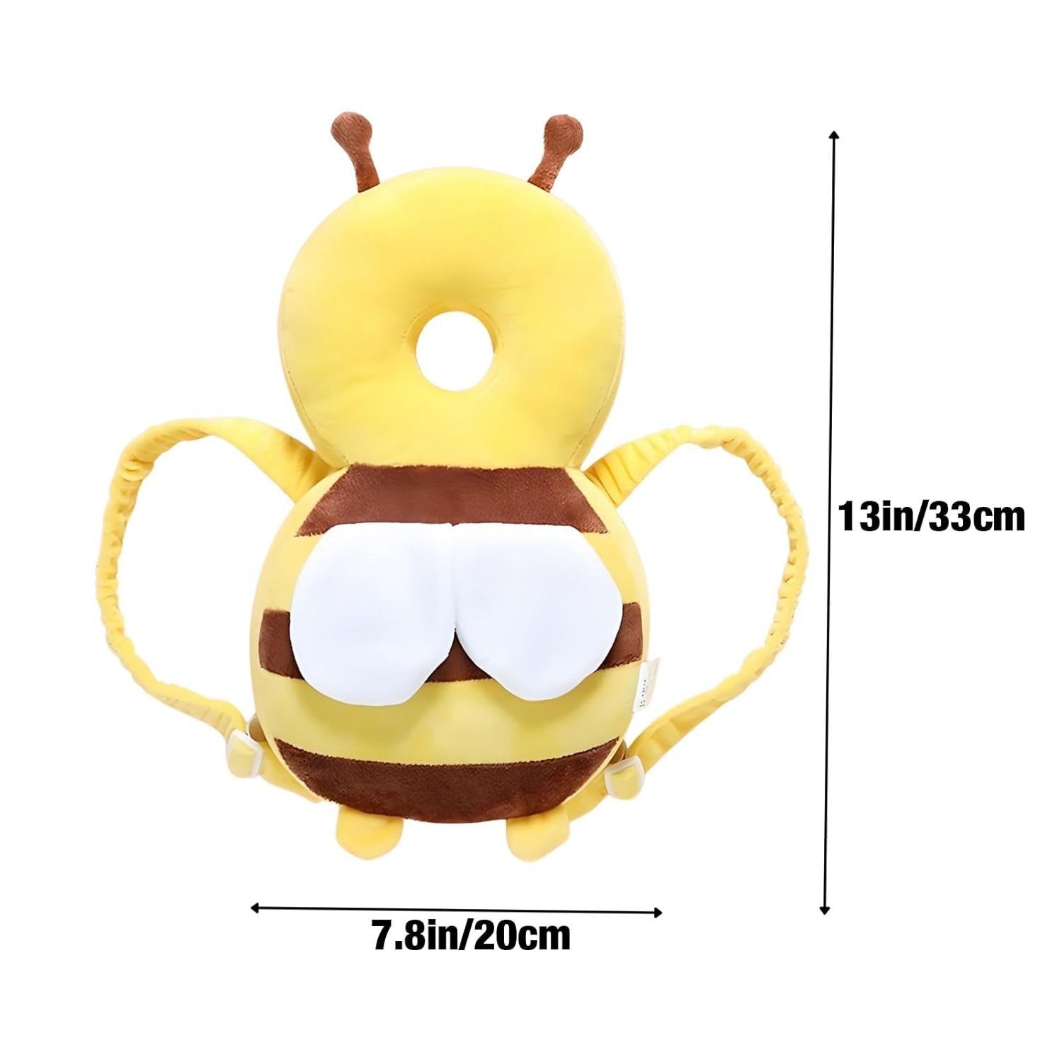 Baby Head Protection Backpack, Toddler Walking Head Protector, Adjustable Head Protector Pad Safety Cushion (Yellow)
