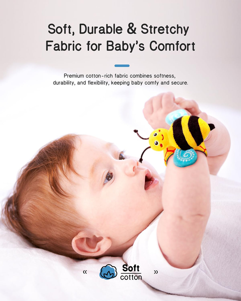 Baby Wrist Rattle Socks and Foot Finder Set, Perfect Baby Toys for 0-12 Months Newborn Boys and Girls As Shower Gifts, Garden Bug Series