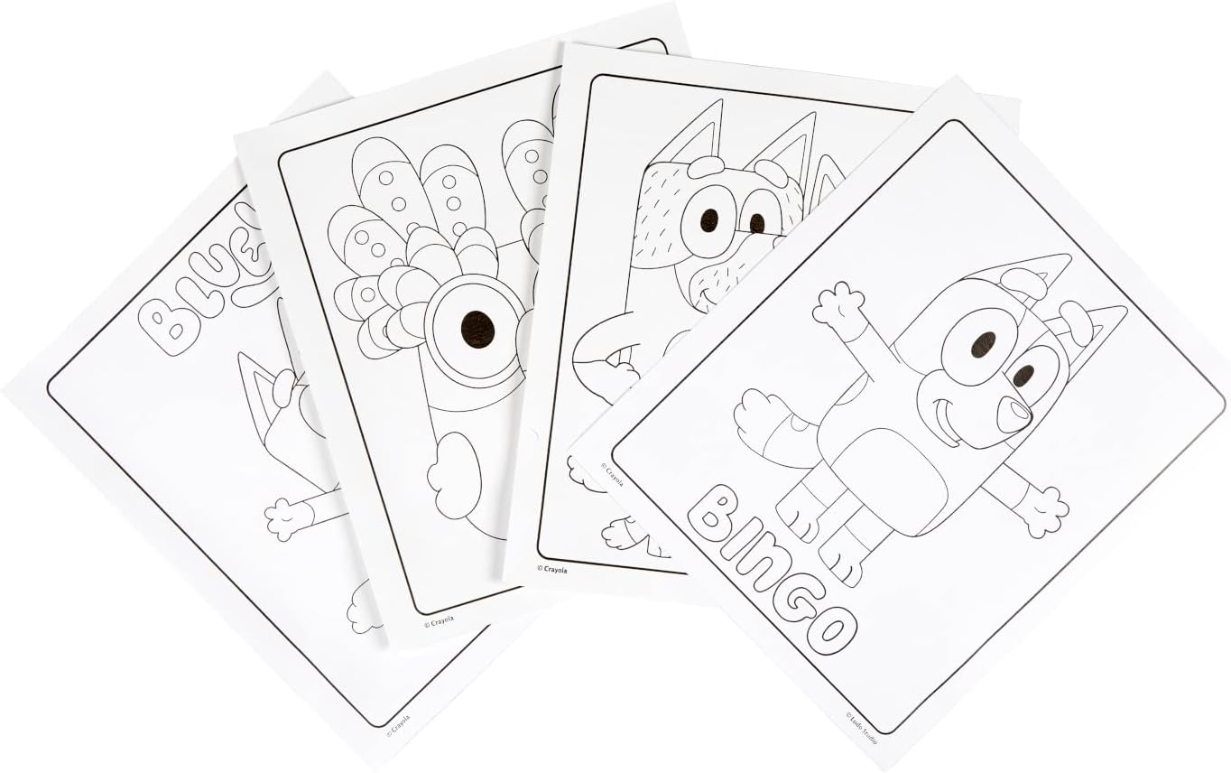 Bluey Color Wonder Coloring Set, 18 Mess Free Toddler Coloring Pages & 5 Markers, Bluey Activity Set for Kids, Gift for Toddlers, Ages 3+