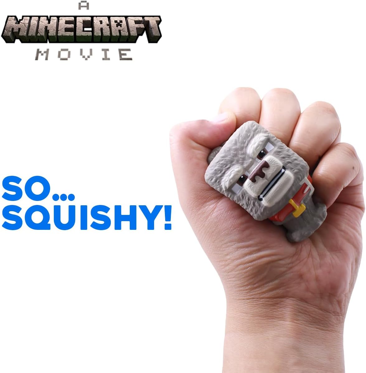 Minecraft Movie SquishMe Squishy Toy – Officially Licensed Stress Relief Squeeze Toy for Kids & Adults, Slow Rising, Collectible Gift for Gamers, Desk & Fidget Use