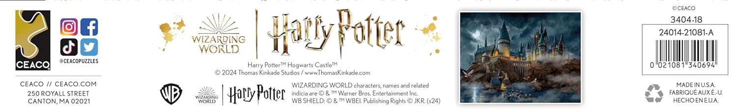 Harry Potter™ Hogwarts Castle Jigsaw Puzzle – 1500 Piece Puzzle for Adults, Thomas Kinkade Studios Fantasy Art