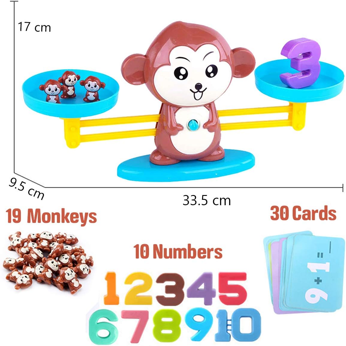 Monkey Scale Balance Counting Toys Math Games STEM Preschool Educational Toys for 3 4 5 Year olds Math Educational Kindergarten Number Learning Games Gifts for Boy Girl Birthdays Christmas