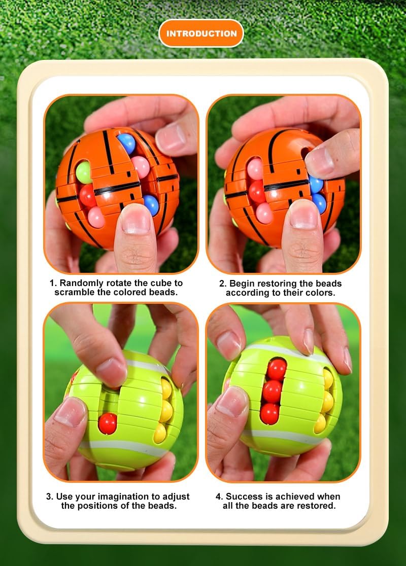 Puzzle Sport Ball Toys - 3D Brain Teasers and Puzzle Games for Kids and Adults, Travel Games for Ages 3+, Intelligence 2.5" Small Magic Bead, Hand Sport, Adult Relieve Stress, Easter Gifts for Boys