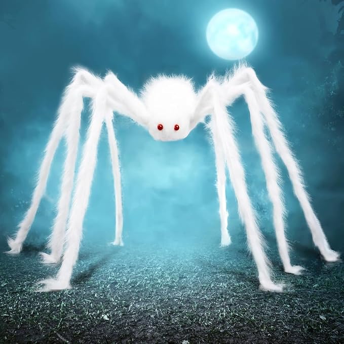 Halloween Outdoor Decorations Giant Spider, 5 Ft Large Spider for Yard Lawn Garden Patio Scary Halloween Outside Decor, Indoor Haunted House Prop and Home Party Decor, Black