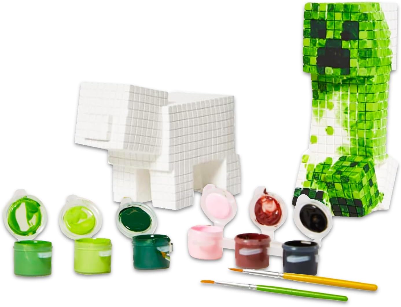 Minecraft Paint Your Own Figurines Set - Bundle with DIY Painting Set Featuring Minecraft, & More | Minecraft Painting Kit for Kids