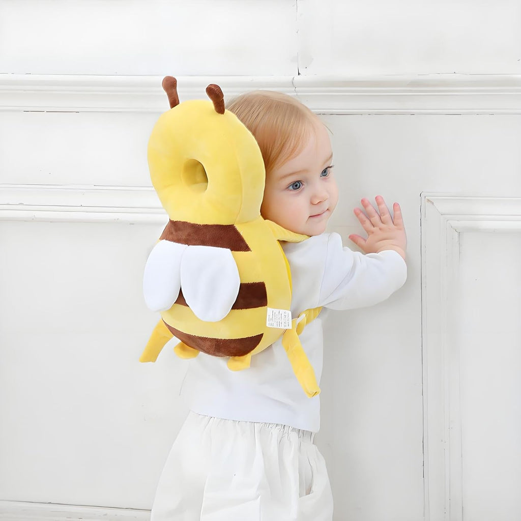 Baby Head Protection Backpack, Toddler Walking Head Protector, Adjustable Head Protector Pad Safety Cushion (Yellow)