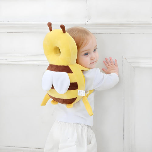Baby Head Protection Backpack, Toddler Walking Head Protector, Adjustable Head Protector Pad Safety Cushion (Yellow)