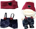 Clothes for Labubu, Valentine's Day Clothing for Big into Energy Labubu, Heart Hat & Overalls Set for 17cm Dolls (Beanie & Heart Overalls)