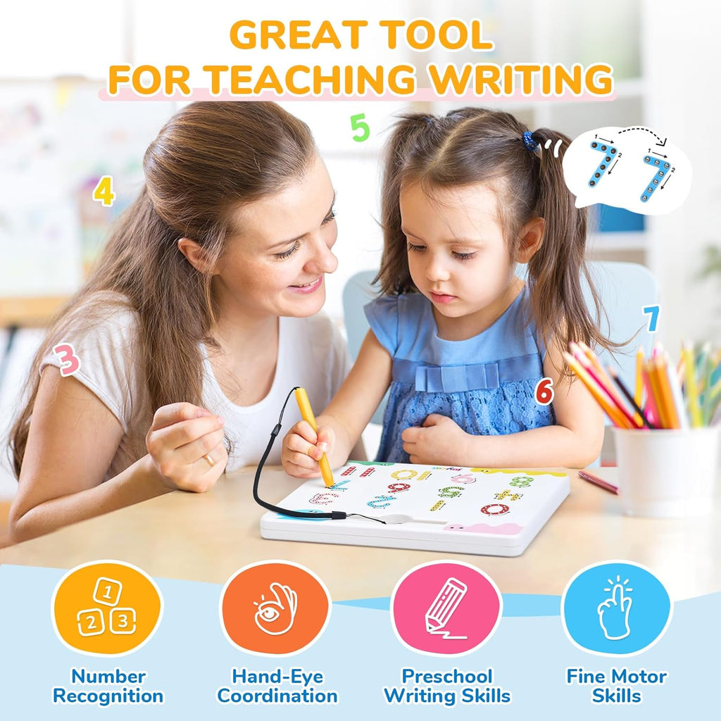 Double-Sided Magnetic Number Tracing Board - 2-in-1 Numbers 1-20 Writing Toys for Toddlers & Kids, Preschool Math Manipulatives, Kindergarten Educational Learning Gifts for 3-5 Year Olds