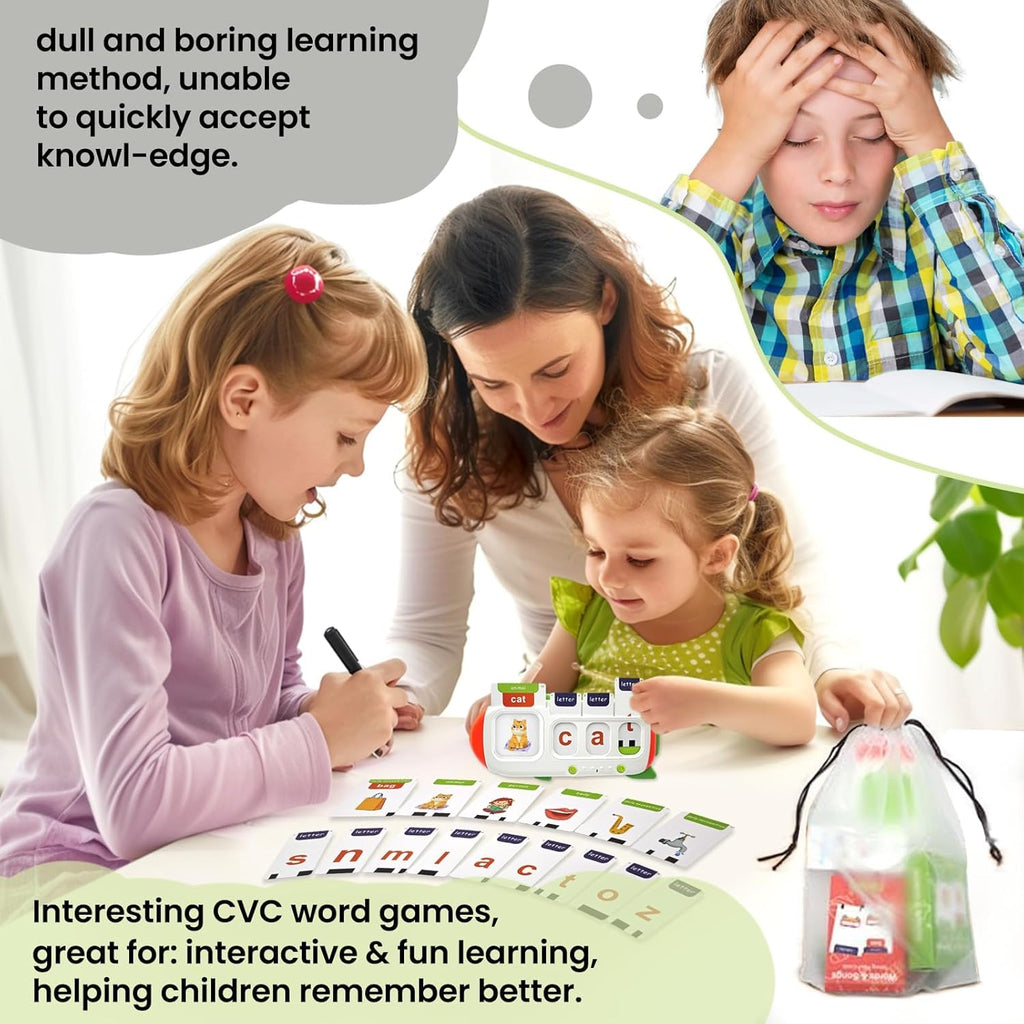 Talking Flash Cards for Toddlers,Montessori Toys for Autism,107 Sight Words,Alphabet CVC Learning Toy,Speak and Spell Phonics Games for Kindergarten,Educational Birthday Gift for Kids 2-8