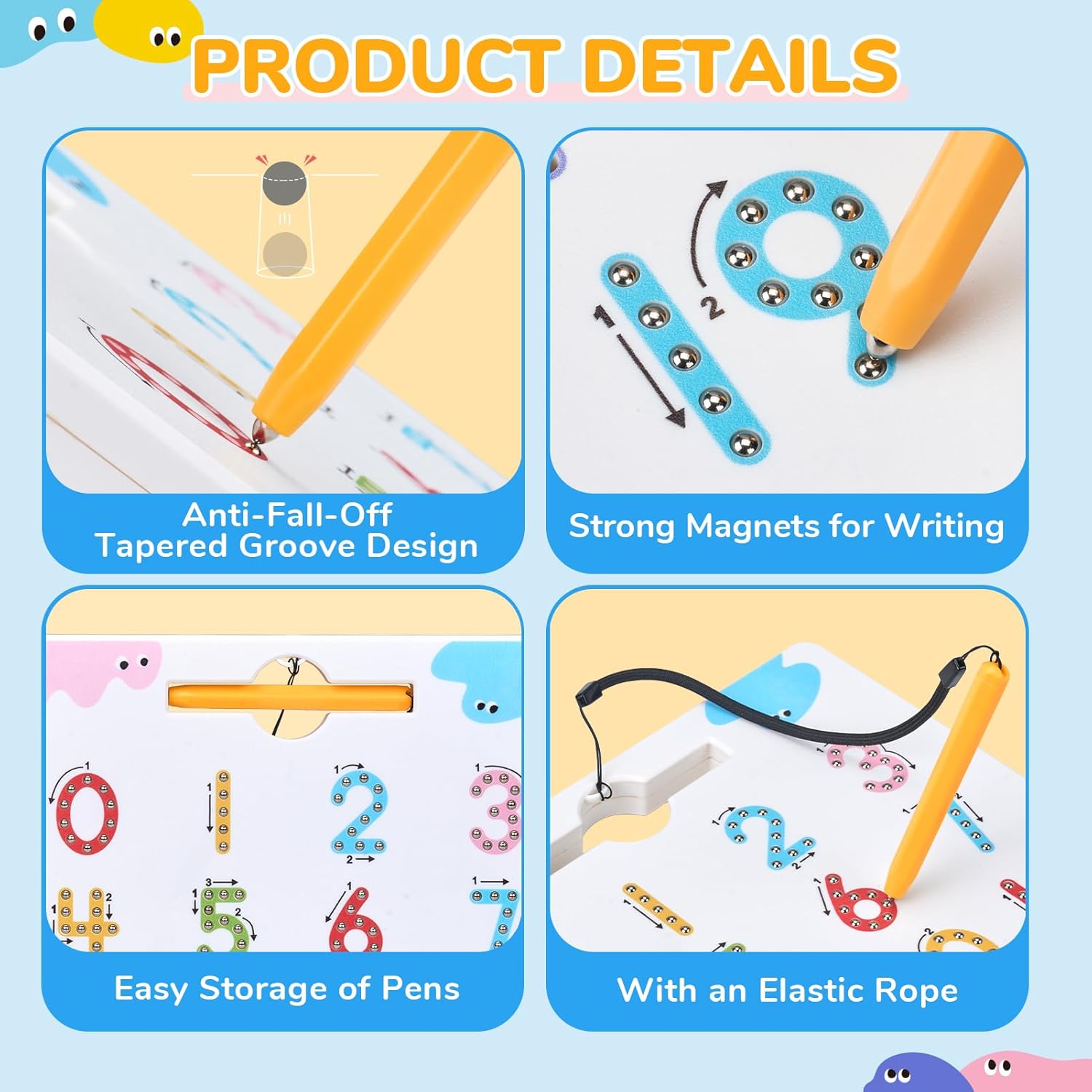 Double-Sided Magnetic Number Tracing Board - 2-in-1 Numbers 1-20 Writing Toys for Toddlers & Kids, Preschool Math Manipulatives, Kindergarten Educational Learning Gifts for 3-5 Year Olds