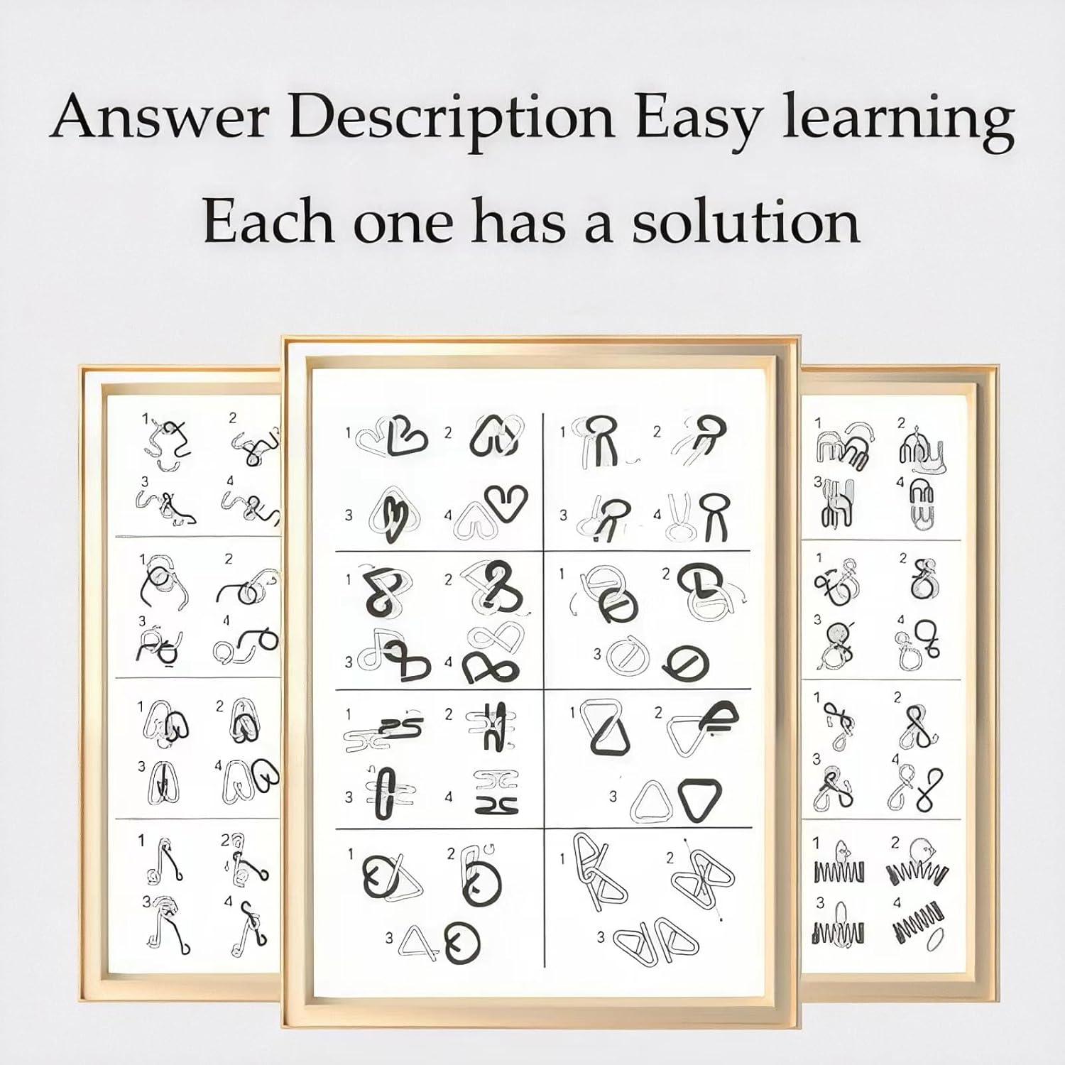 Metal Wire Puzzle Set of 24 with Pouch,Brain Teaser IQ Test Disentanglemen Iron Link Unlock Interlock Game Chinese Ring Magic Trick Toy for Party Favor Kids Adults Challenge