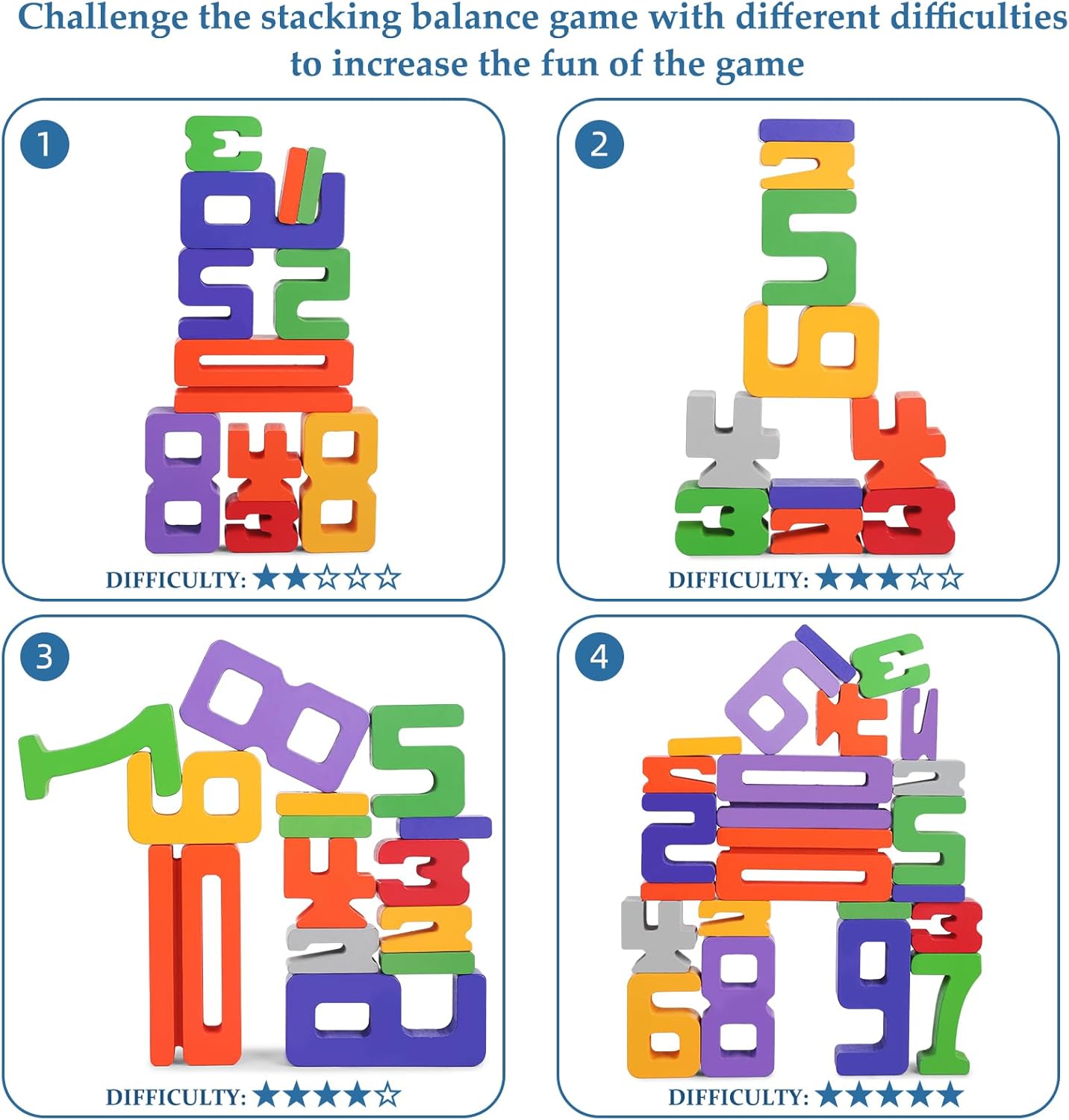 Wooden Number Building Blocks, Large Digit Blocks 1-10, 30 Pcs Math Blocks Number Toys for Kids, Educational Blocks for Toddlers, Toys to Learn Numbers for 3 Year Olds +