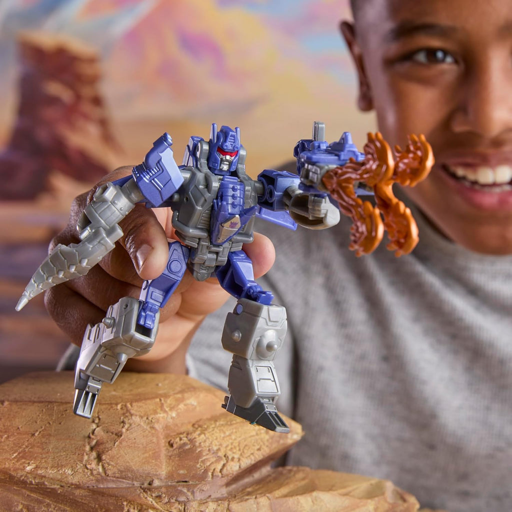 CYBERWORLD Galvatron Armored Cyber Changers 4-Inch Action Figure, Quick Change to Dragon Mode, Robot Toys for Boys and Girls 6 and Up