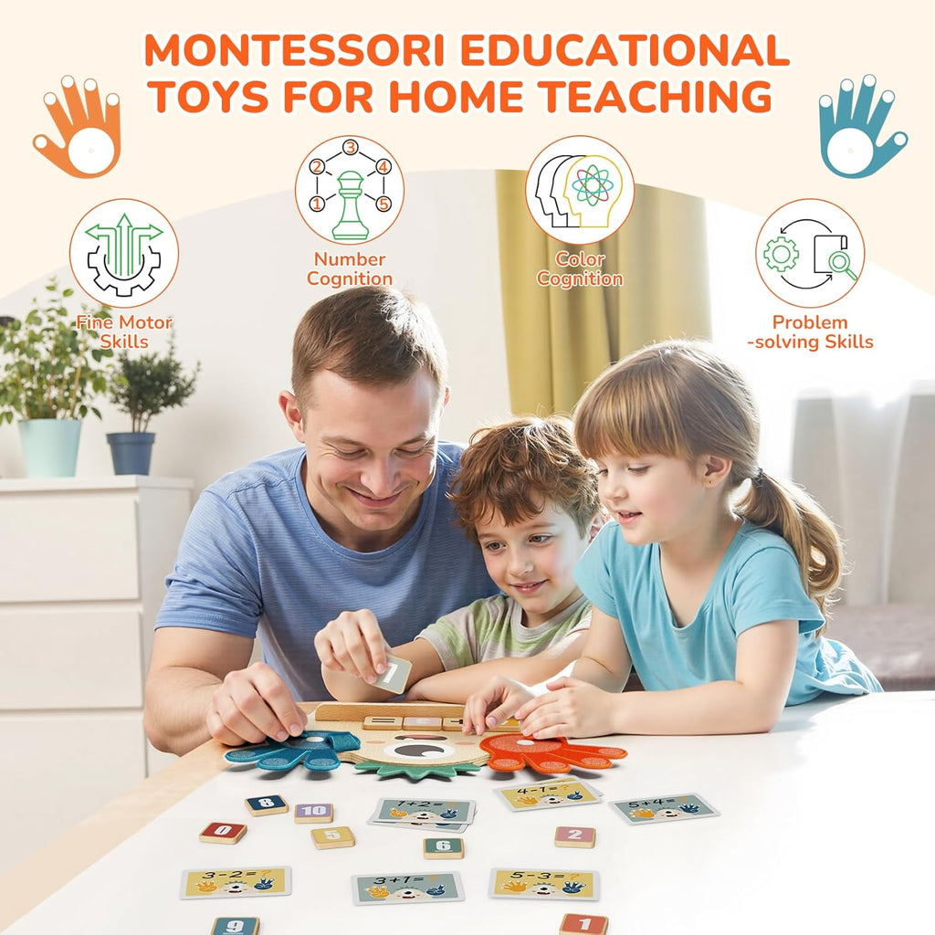 Toys for 3 4 5 Year Old, Preschool Learning Toys for Toddlers, Finger Math Number Counting Blocks for Kids, Educational Math Manipulatives for Boys Girls Birthday Gifts