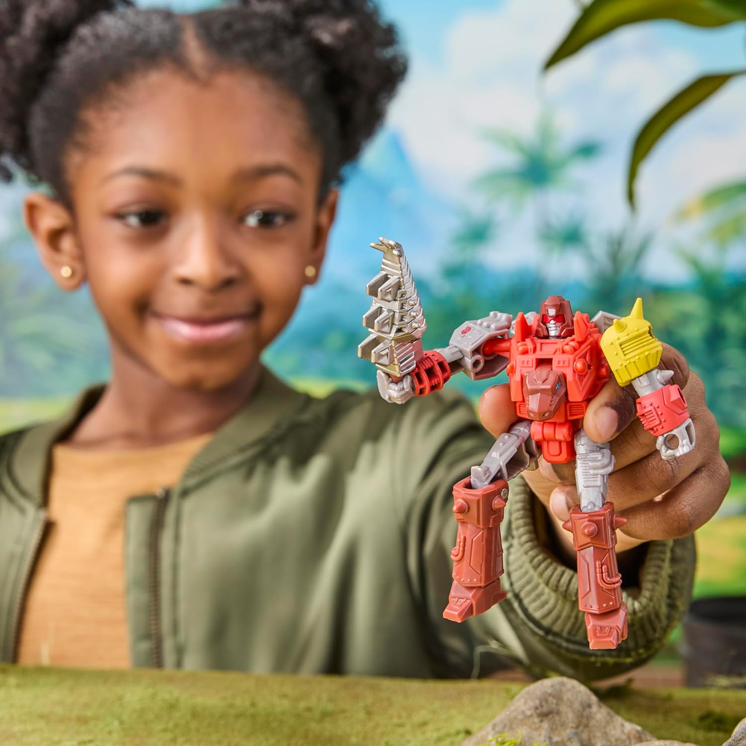 Dinobot Snarl Cyber Changers 4-Inch Action Figure, Quick Change to Dino Mode, Robot Toys for Boys and Girls 6 and Up