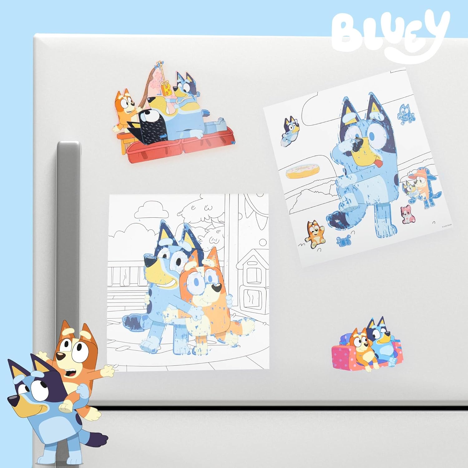 Scratch ‘n Color Pad, 9-Page Activity Coloring Book, Includes Scratch Art, Stickers for Kids, Bluey Toys, On the Go Activity Playset, Bluey Toys for Toddlers 1-3, Great Gift for Kids Ages 3 & Up