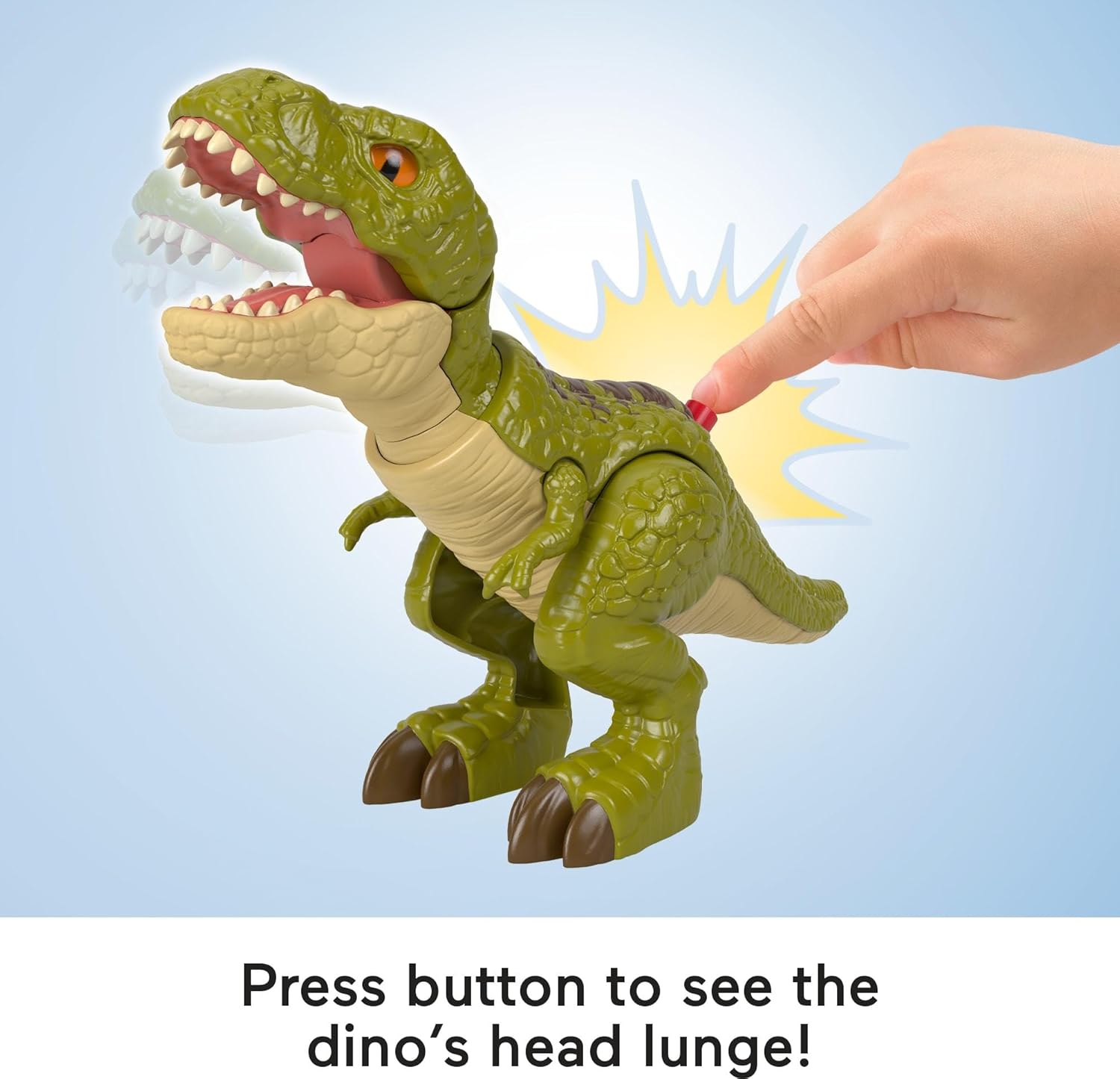 Imaginext Jurassic World Dinosaur Action Figure with Kid-Activated Motion, 8-inch Tyrannosaurus Rex Dino Toy