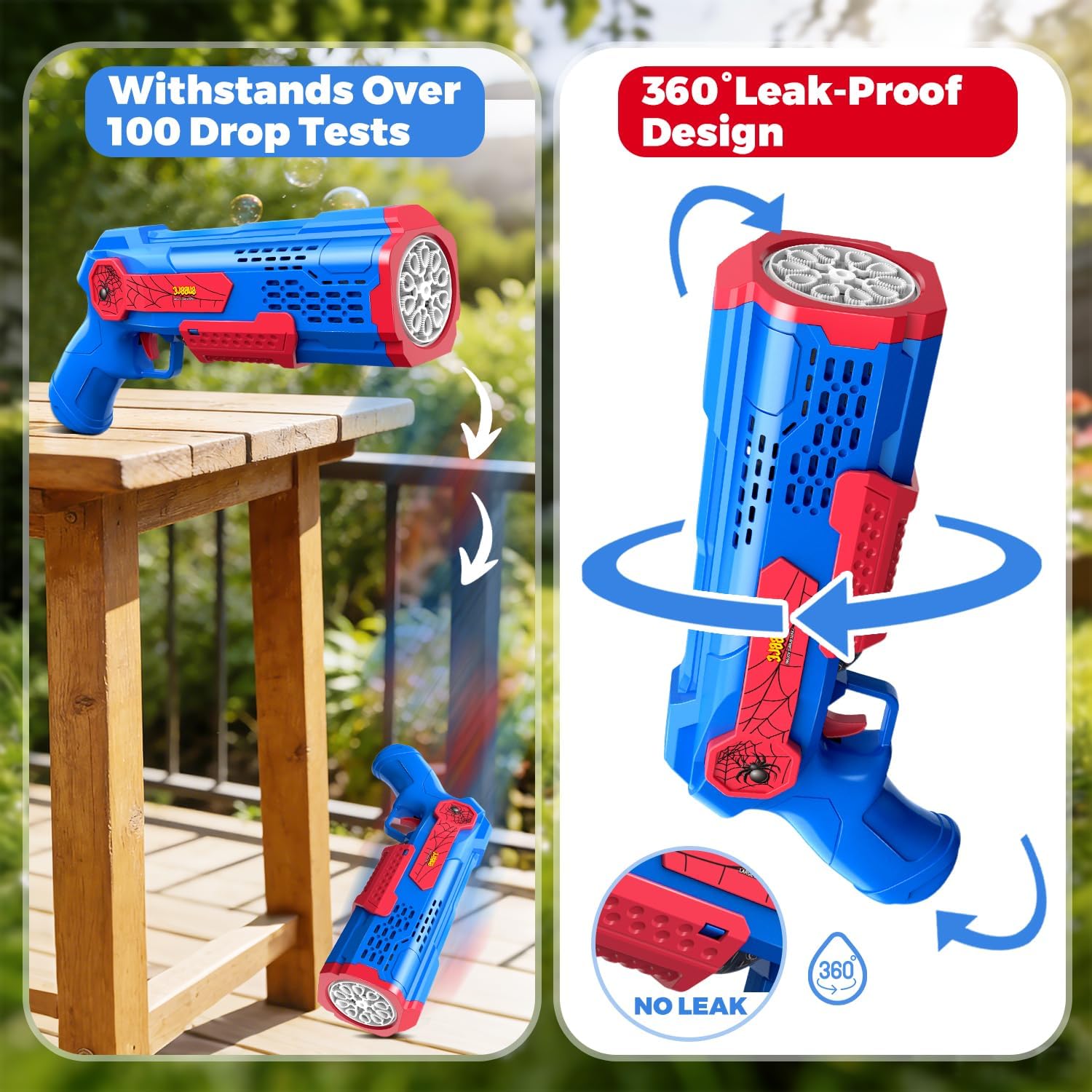 Zerhunt Bubble Gun Machine for Kids: 10,000+ Bubbles/Min Automatic Blower with LED Lights & Leak-Proof Design - Outdoor Summer Toy for Toddlers Ages 3+ - Birthday Easter Wedding Party Favors