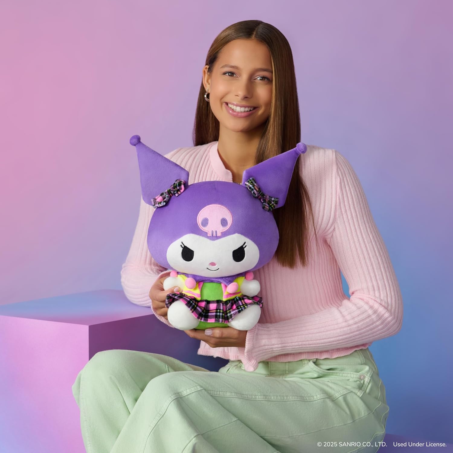 Hello Kitty and Friends, 12-Inch Kuromi Neon Plush - Officially Licensed Sanrio Product from Ages 6+
