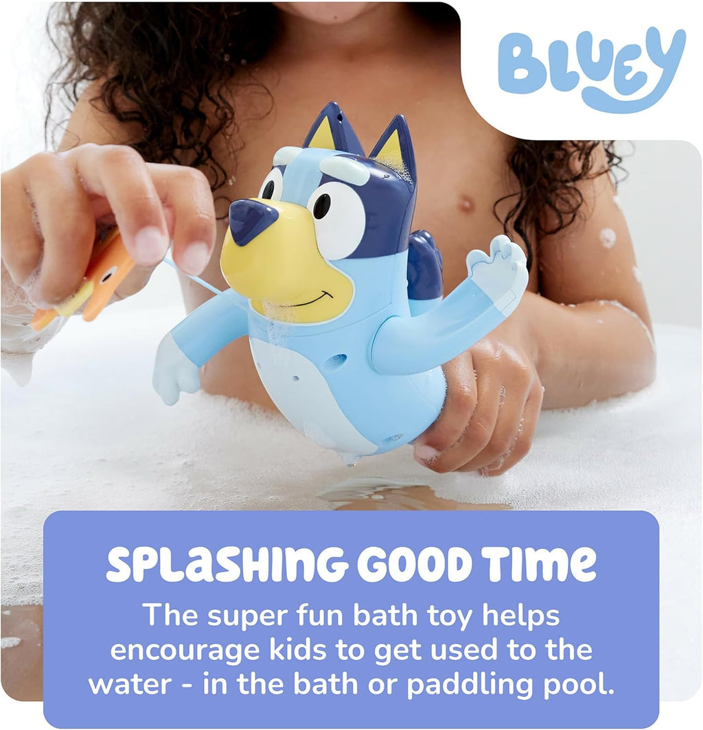 Toomies Swimming Bluey Bath Toy with Seahorse - Bluey Toys for Toddlers - Toddler Water Toys for Tub or Pool That Swims on Back or Front - Ages 18 Months and Up