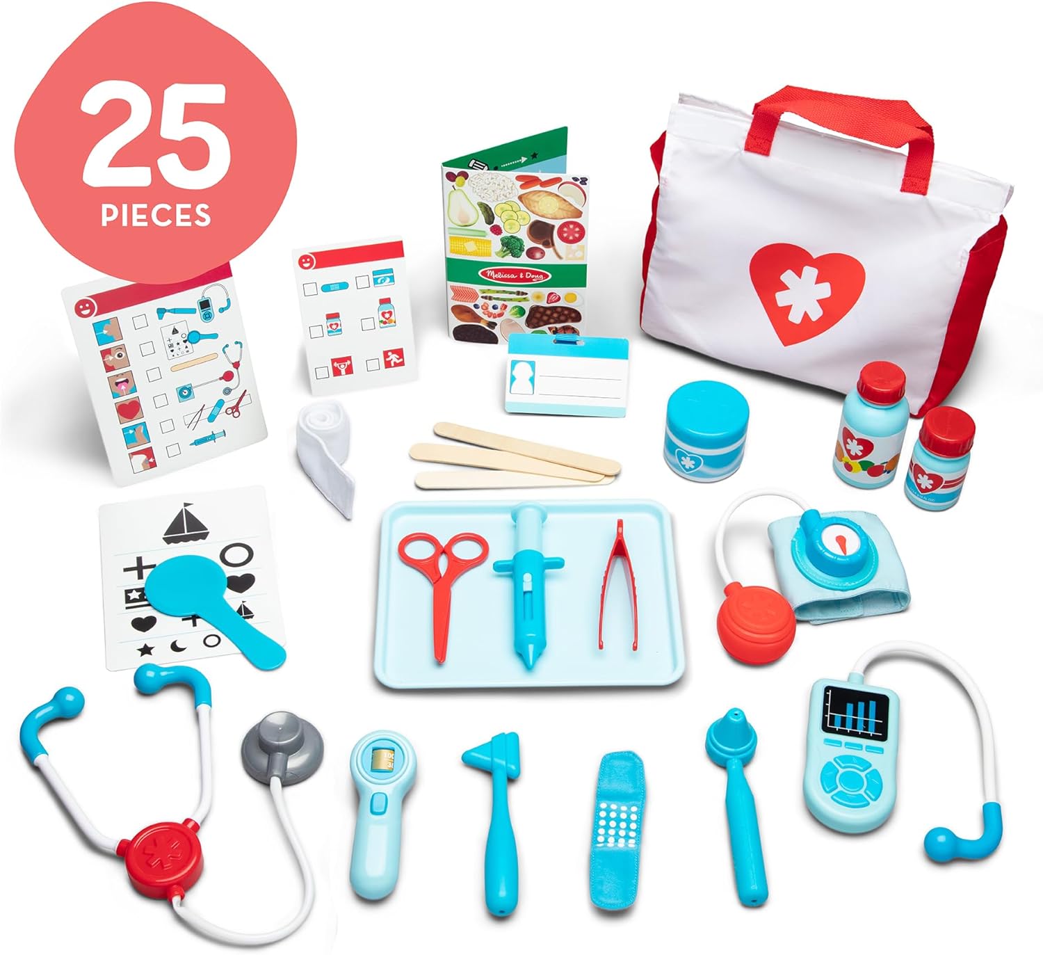 Get Well Doctor Kit, 25-Piece Toddler Doctor Play Set, Realistic Pretend Play Toys & Accessories, Preschool Toys for Girls & Boys Ages 3+