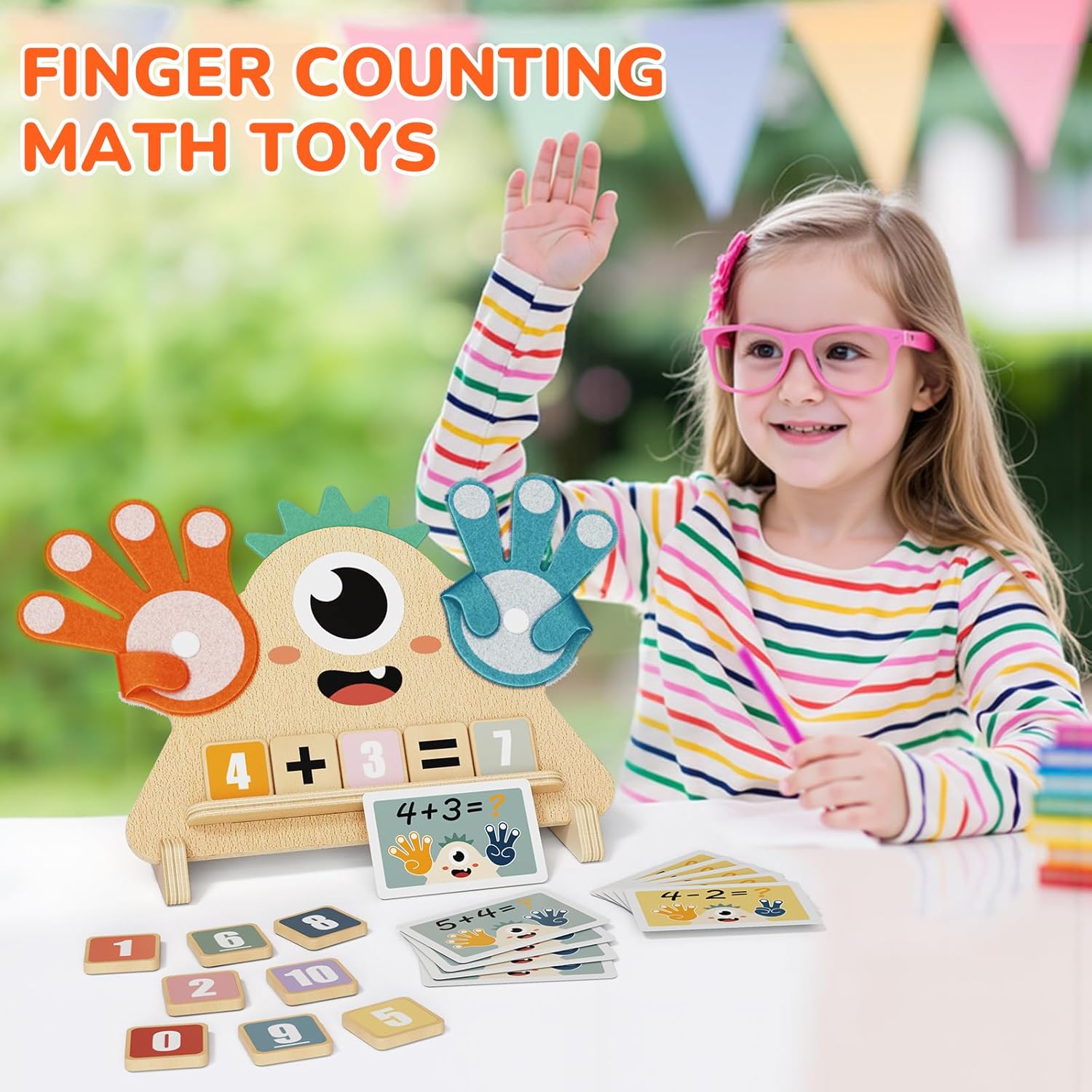Toys for 3 4 5 Year Old, Preschool Learning Toys for Toddlers, Finger Math Number Counting Blocks for Kids, Educational Math Manipulatives for Boys Girls Birthday Gifts