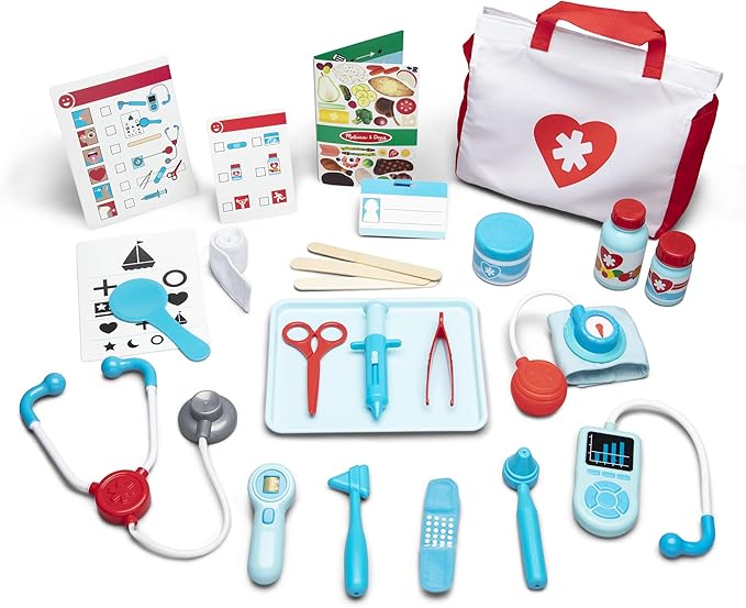 Get Well Doctor Kit, 25-Piece Toddler Doctor Play Set, Realistic Pretend Play Toys & Accessories, Preschool Toys for Girls & Boys Ages 3+