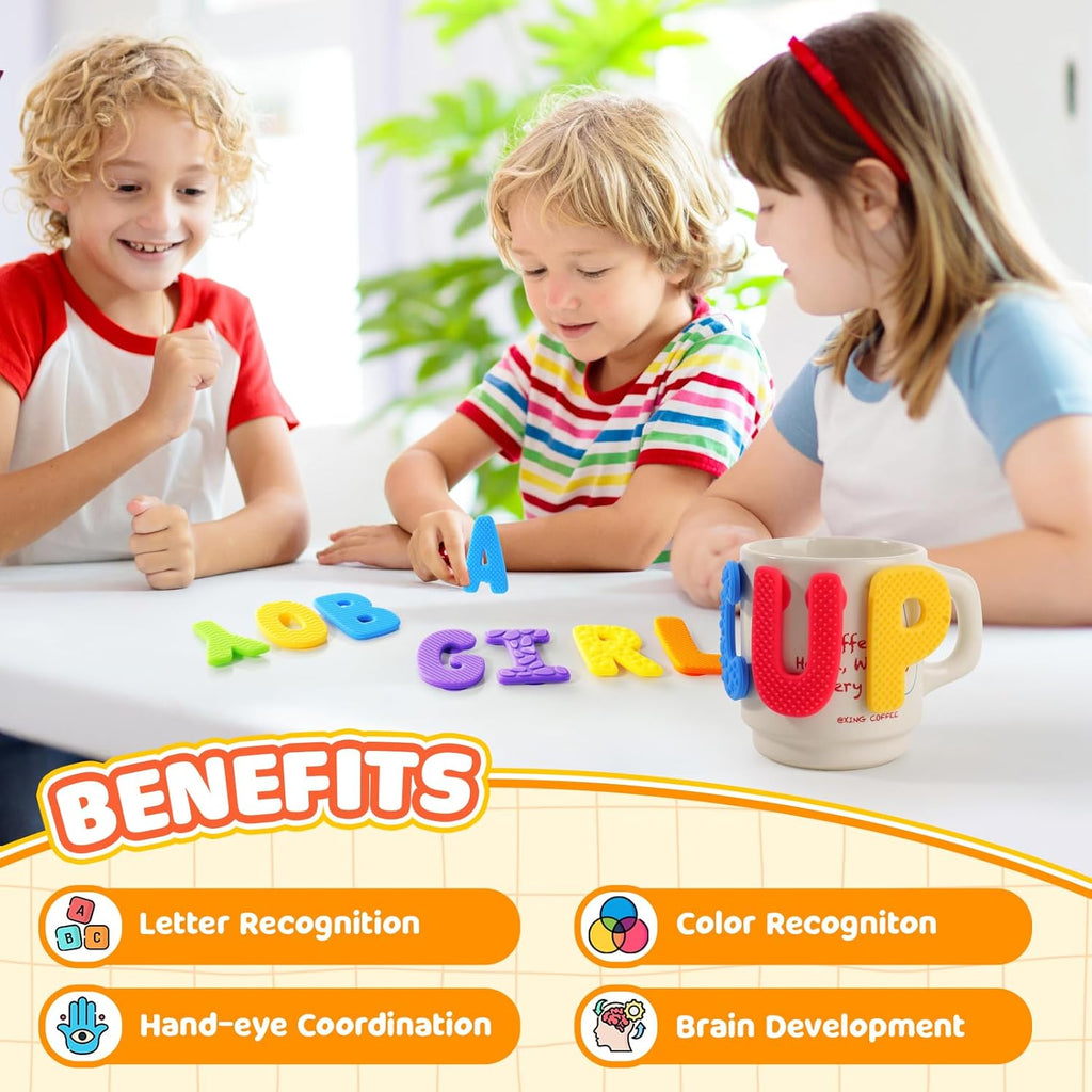 Alphabet Sensory Toys for Kids Toddler: Textured Fidget Toys with Sucion Cup - ABC Educational Toy Preschool Learning Activity - Fidget for Classroom Autistic - Stocking Stuffers
