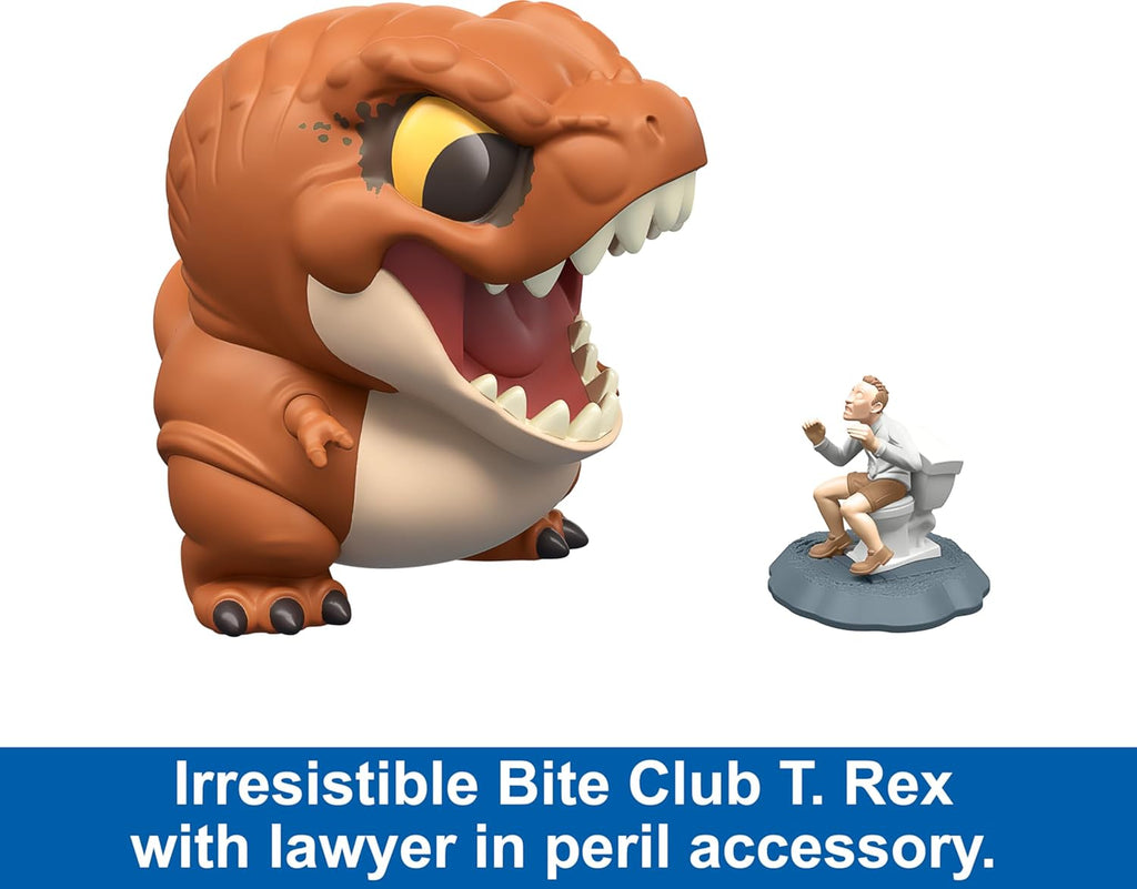 Jurassic World Bite Club Dinosaur Action Figure & Accessory, Tyrannosaurus Rex Chubby-Stylized Toy Collectible