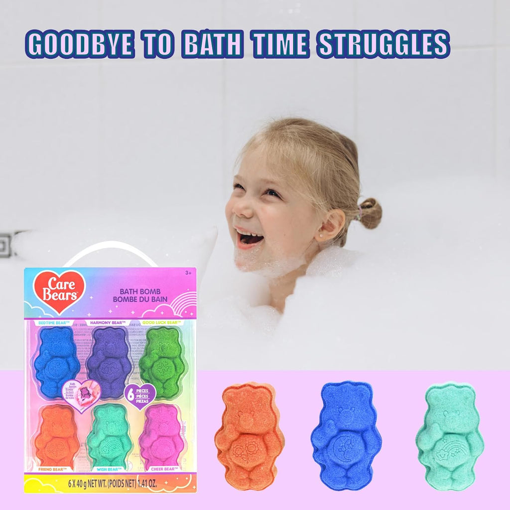 Care Bears 6 Pack Bubblegum Scented Bath Bombs - Ages 3+ Character Molded Bath Bombs – Fun & Bright Colors - Great Birthday Gifts, Stocking Stuffers, Slumber Parties, Spa Days & More by Townley Girl