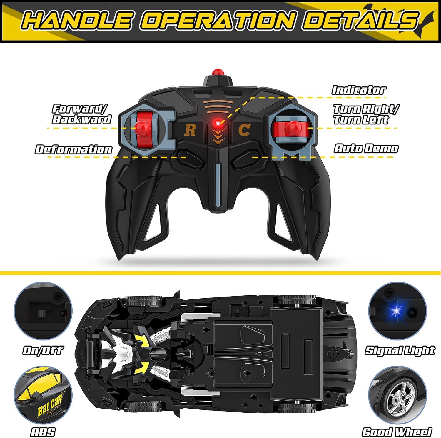 Rc Cars for Boys 4-7 8-12, 2.4Ghz Remote Control Car 1:18 Scale Transforming Robot, One-Button Deformation 360° Rotation Car Toy Gifts for Boys 3-5