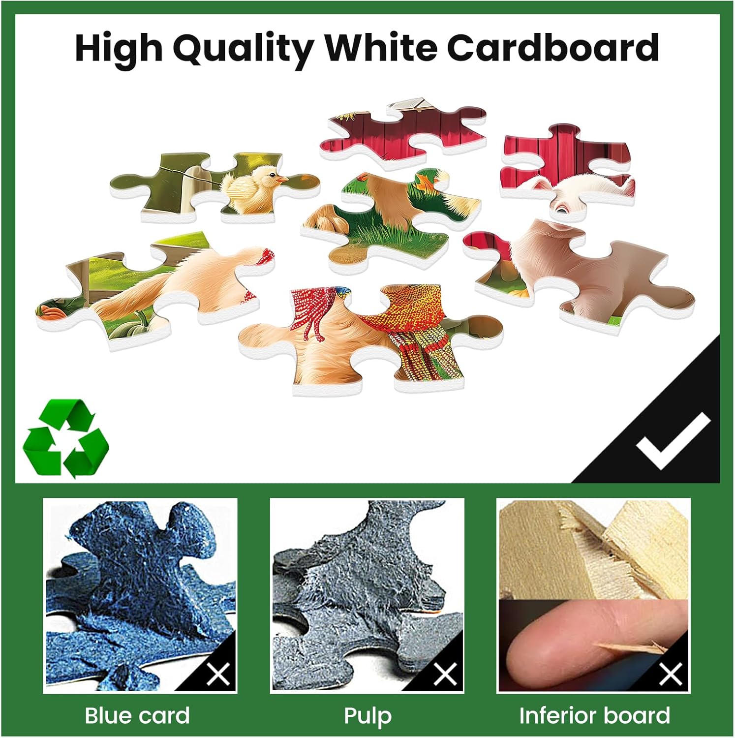 Puzzles for Adults 500 Pieces Jigsaw Puzzle Pig Dog Puzzles for Adults Teens Colorful Animals Puzzle Challenging Puzzle Family Games Precision-Cut Vibrant Imagery, 20.5 x 15 in