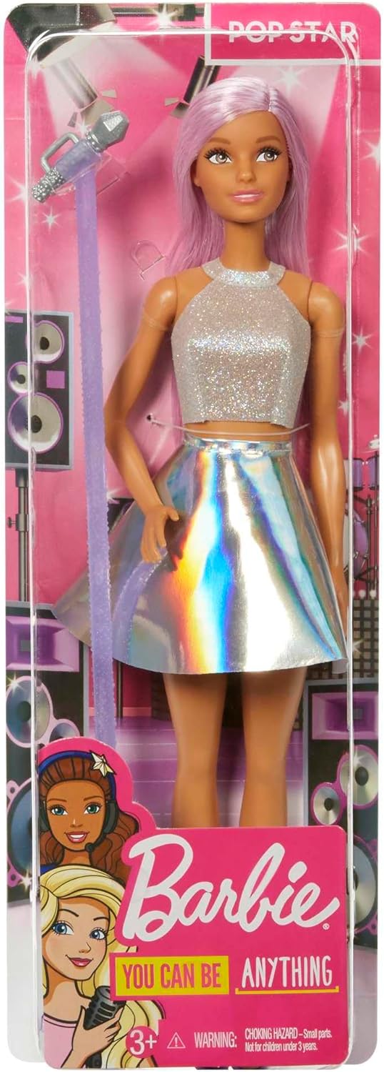 Fashionistas Doll #243 with Blonde Hair and Pink Arm Cast Accessory, Wearing Plaid Top and Skirt with Pink Loafers
