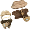 Clothes for Labubu Accessories, Clothing for Big into Energy Labubu, 3PCS Crochet Hat Sweaters Bag Set Outfit for 17cm Dolls (Brown Sweaters Baby)