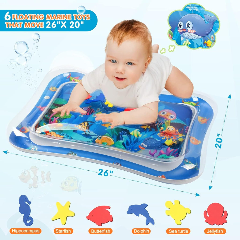 Tummy Time Mat Premium Baby Water Play Mat for Infants and Toddlers Baby Toys for 3 to 24 Months, Strengthen Your Baby's Muscles, Portable