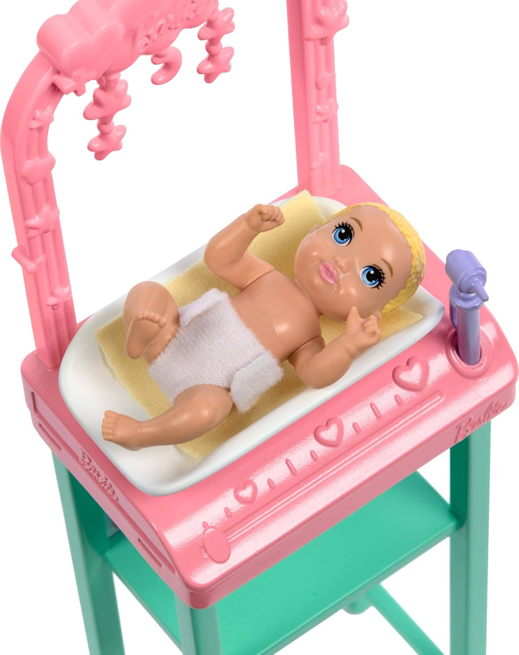 Baby Doctor Playset with Brunette Fashion Doll Wearing Pink Scrubs, Baby Doll, Furniture & Accessories